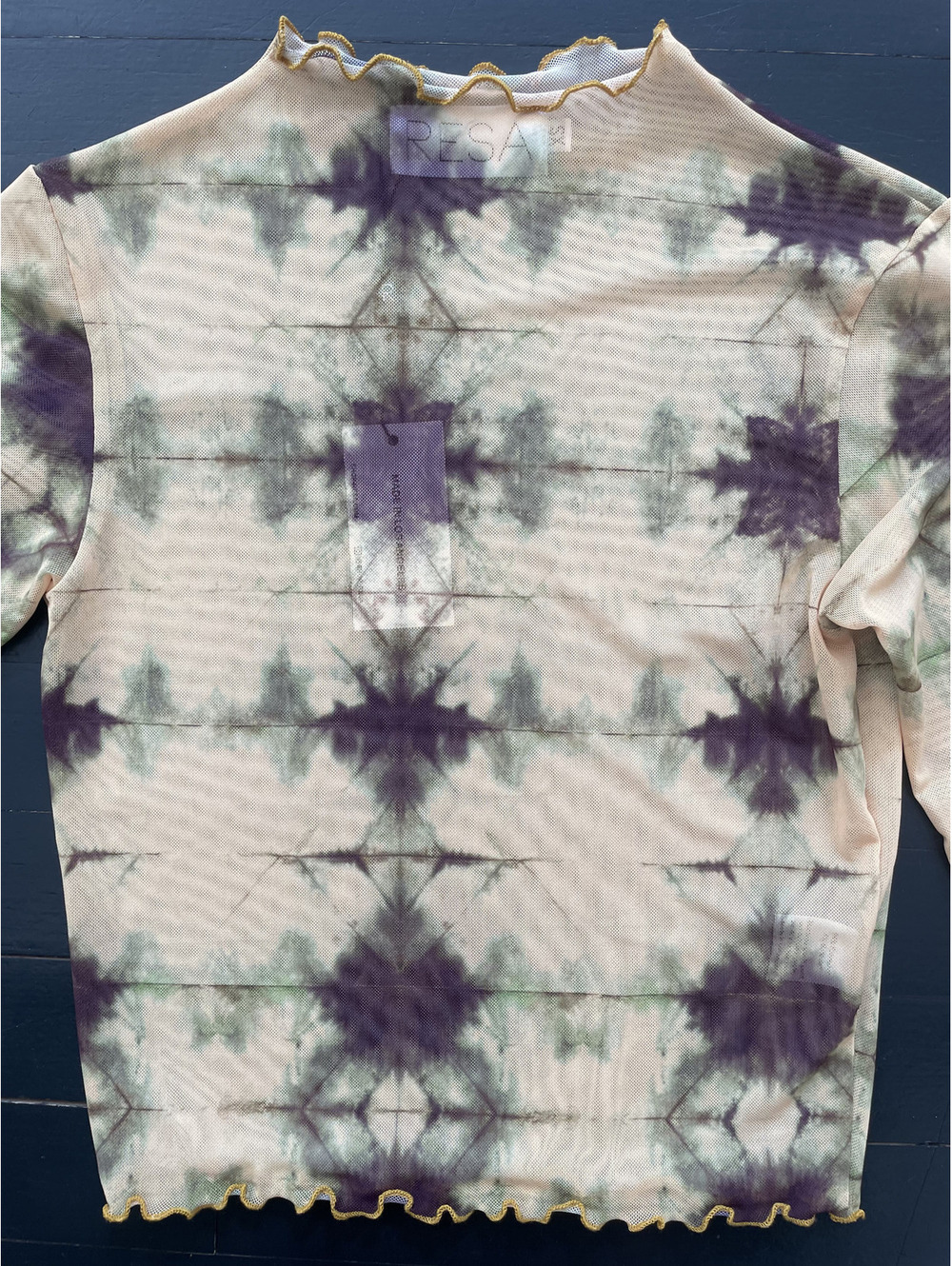 RESA Tie-Dye Long Sleeve Mesh Top XS - Picture 3 of 8